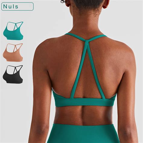 Nuls Naked Feel Women Thin Strap Cross Back Sports Bra Yoga Crop Top