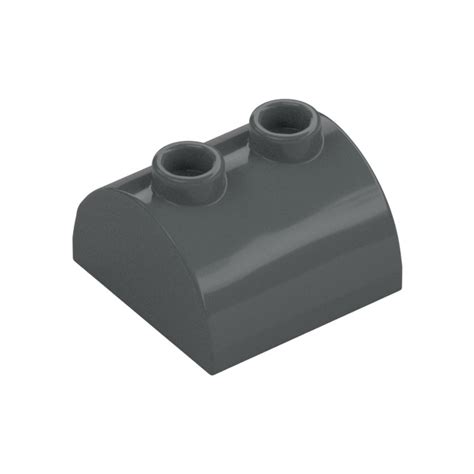 LEGO Dark Stone Gray Slope 2 X 2 Curved With 2 Studs On Top 30165