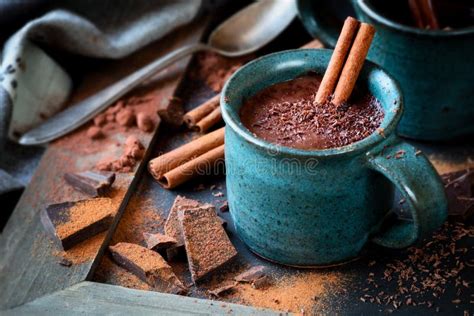 Cup Of Hot Chocolate With A Cinnamon Stick Stock Image Image Of Beverage Dessert
