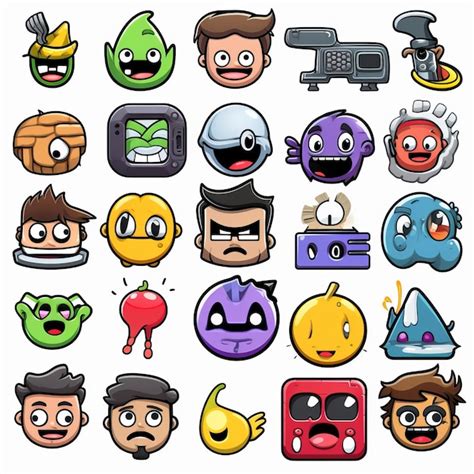 Premium Photo Gamefaces A Vibrant Collection Of Gaming Emoji Clipart Pack