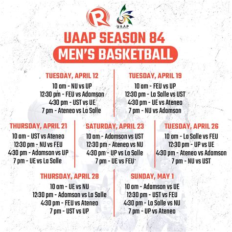 SCHEDULE: UAAP Season 84 men’s basketball