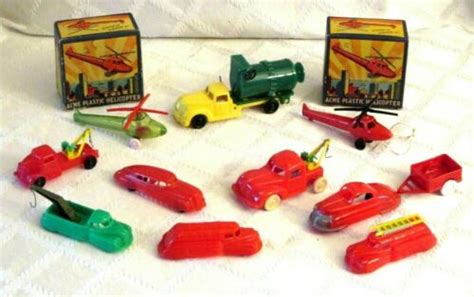 10 Vintage Plastic Toys Ideal Thomas Toys Acme Helicopter Texaco