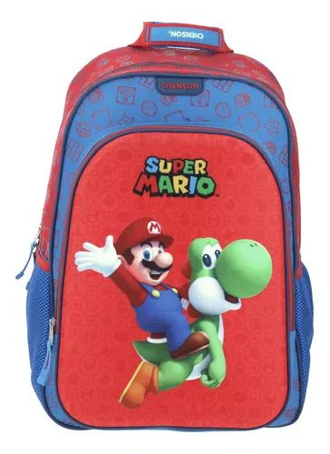 Mochila Escolar Grande Chenson Mario Bros Con Yoshi Mb R Capri