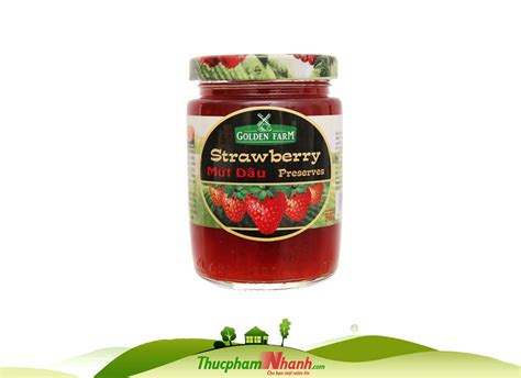 Mứt dâu (Strawberry Jam) Golden Farm - Chai 210g | Thucphamnhanh.com