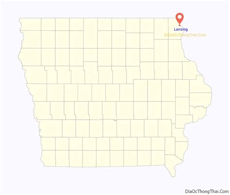 Map of Lansing city, Iowa