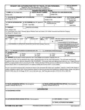 Dd Form 1610 Fillable Fill Online Printable Fillable Blank PDFfiller