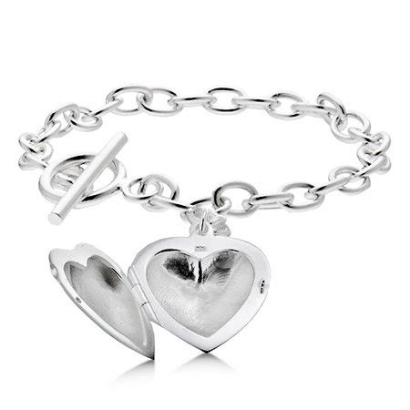 Sterling Silver Heart Locket Charm Bracelet - Walmart.com