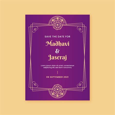 Premium Vector Indian Wedding Invitation Template