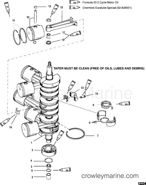 Crankshaft Pistons And Connecting Rods Race Outboard X Cl