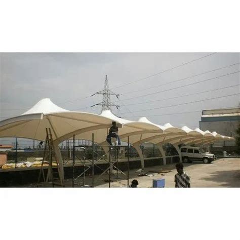 PVC Modular Tensile Conical Car Parking Shed Epoxy Paint Coating At Rs