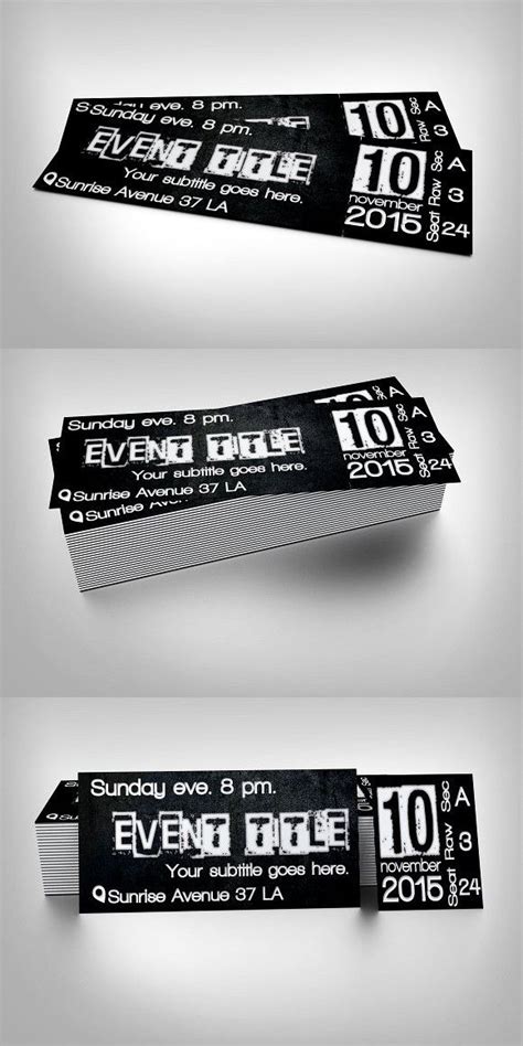 Grunge Event Ticket Invitation Template Event Invitations