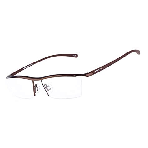 Bertha Men Semi Rimless Eyeglasses Pure Titanium Eyewear Ultra