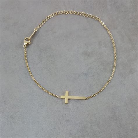 Cross Gold Bracelet - Women's Fashion Jewelry - Lil Pepper Jewelry