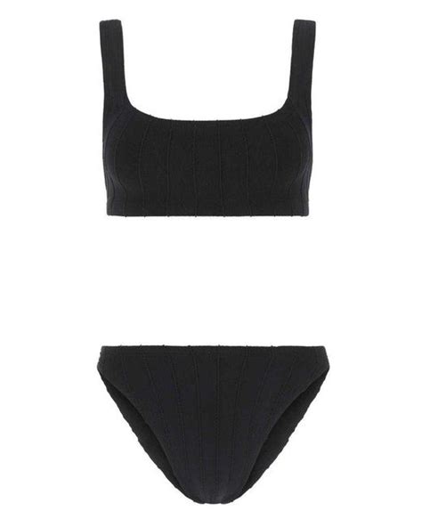 Hunza G Synthetic Square Neck Bikini Set In Black Lyst Uk