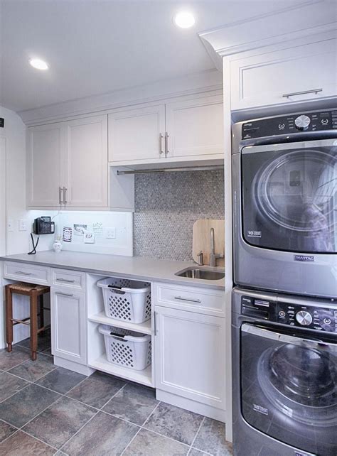 Laundry-Room-Bulletin-board-stacked-washer-dryer-remodel | Greenbrook Design Center