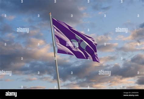 Gunma Japan Prefecture Flag At Sky Background 3d Artwork Stock Photo