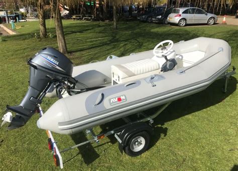 Hypalon Avon 5 Man Rigid Inflatable Boat Rib Tender Yamaha Power Tilt