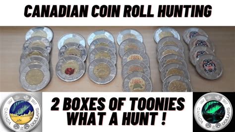 2 Boxes Of Toonies Canadian Coin Roll Hunting Lots Of Colored And