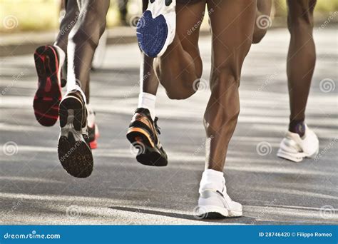 Black Marathon Runners Stock Photo Image Of Marathon 28746420