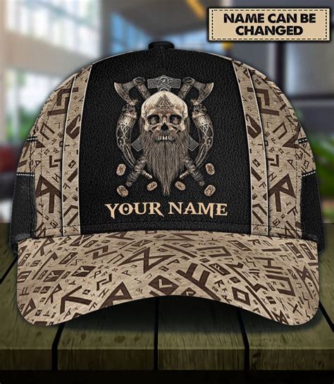 A Baseball Cap With An Image Of A Skull On It