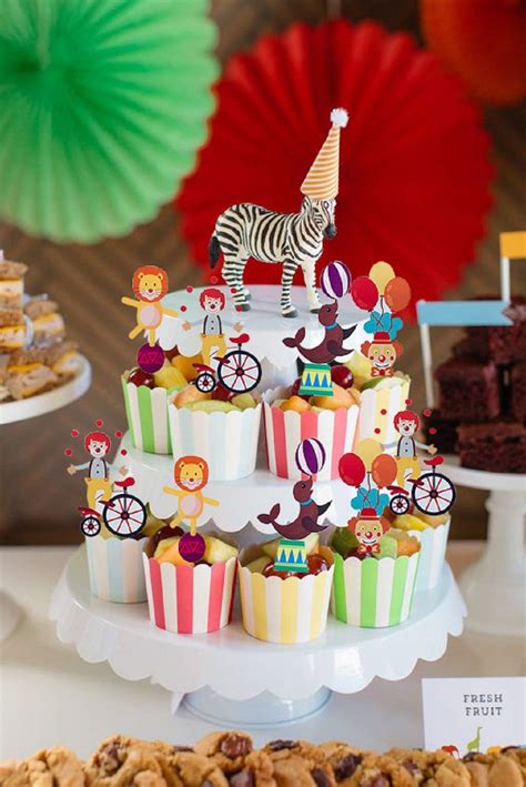 JeVenis Set Of 35 Circus Cupcake Toppers Circus Cake Topper Circus