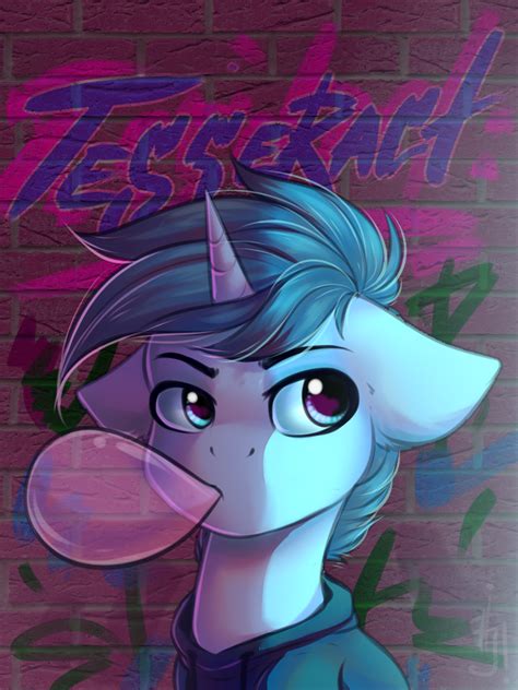 2148134 Safe Artist Falafeljake Oc Oc Only Oc Tesseract Unicorn