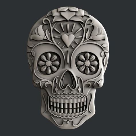 3d Model Sugar Skull ATTENTION This Item Is A DIGITAL 3D Model STL