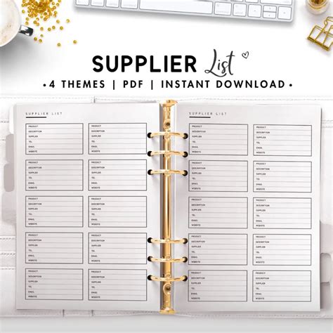 Supplier List World Of Printables