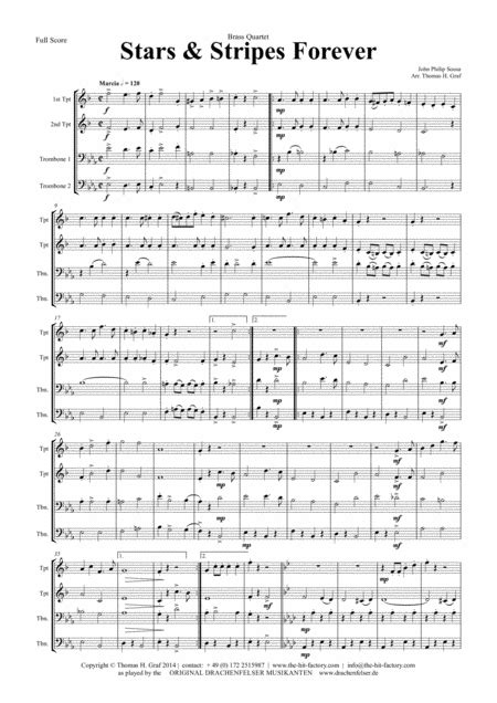 Stars And Stripes Forever Sousa Brass Quartet H Arrangement