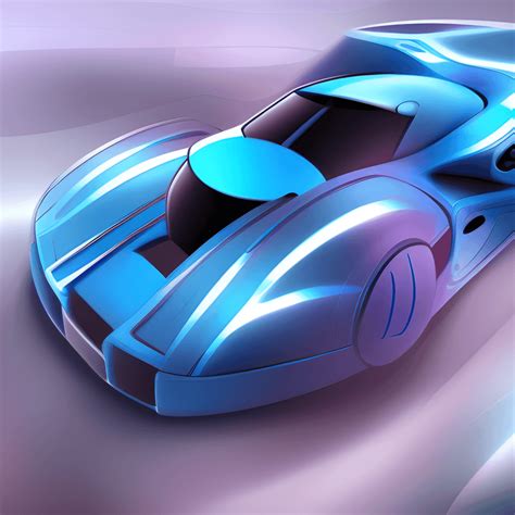 Blue Futuristic Scifi CAR Digital Painting Creative Fabrica