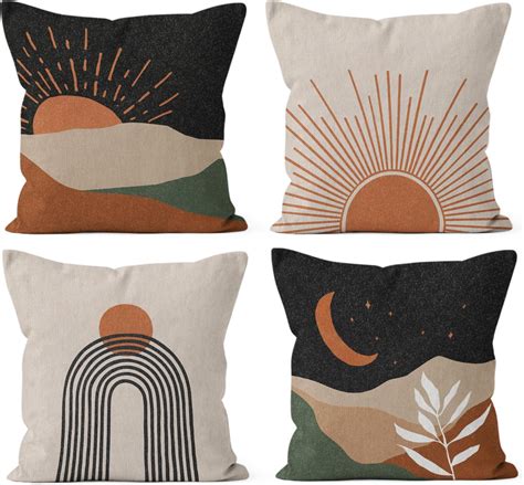 Amazon Huyaw Boho Abstract Sun Moon Sea Sunset Sunrise Line