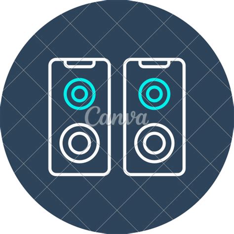 Speakers Line Circle Background Icon 素材 Canva可画