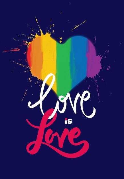 Premium Vector Love Is Love Happy Pride Day Lgbtq Pride Month Rainbow Flag Heart With Splashes