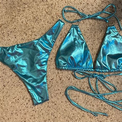 Metallic Blue Singer Bikini My XXX Hot Girl