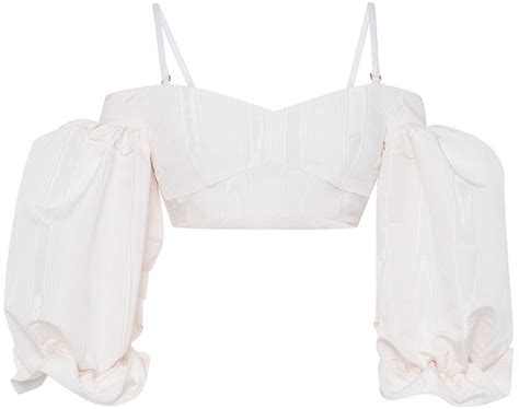 Alessandra Rich White Silk Moir Bralet Top Fashion Fashion Outfits