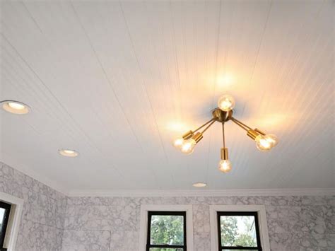 How To Replace A Drop Ceiling With Beadboard Paneling Hgtv