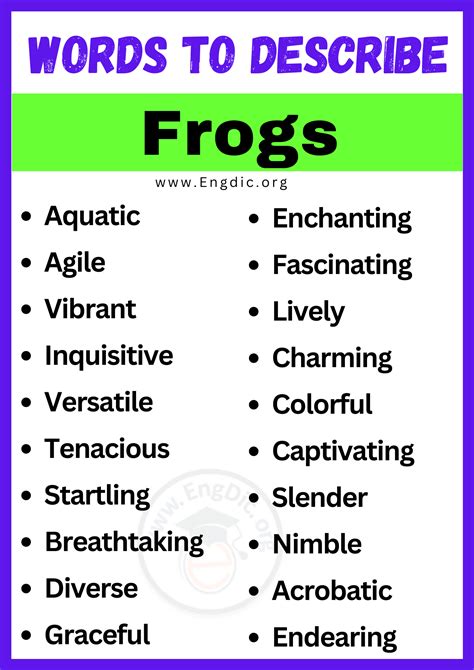 20 Best Words To Describe Frogs Adjectives For Frogs EngDic