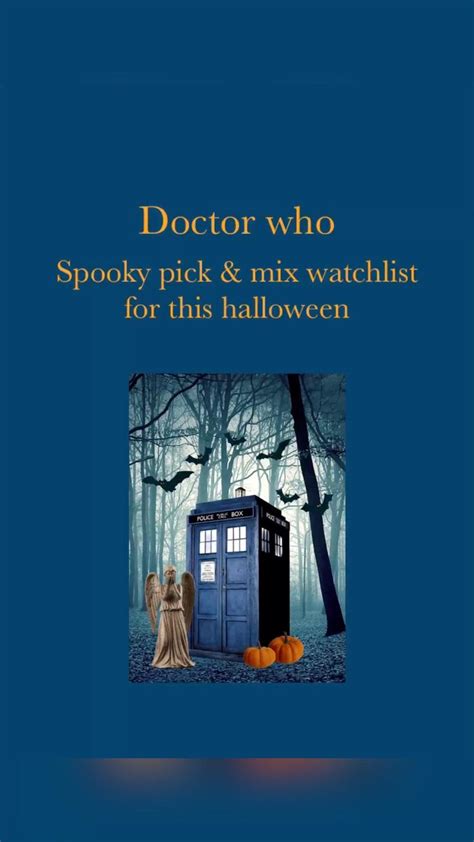 Doctor who halloween watchlist for this halloween in 2022 | Doctor who ...