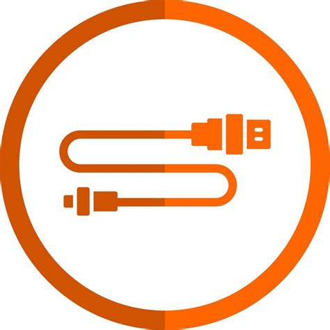 USB Conector Glifo Naranja Circulo Icono 42768191 Vector En Vecteezy