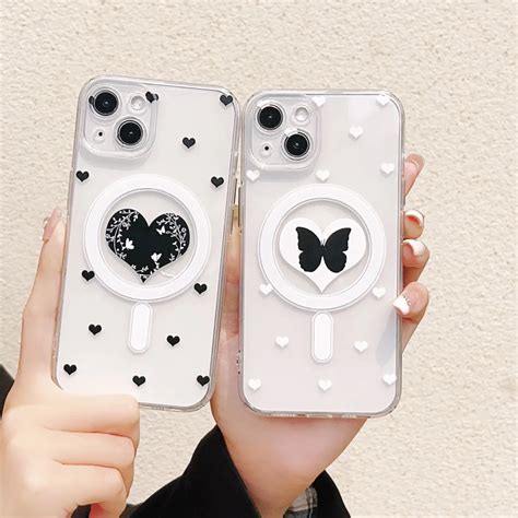 Coque De Protection Compl Te En Tpu Transparent C Ur Papillon Mignon