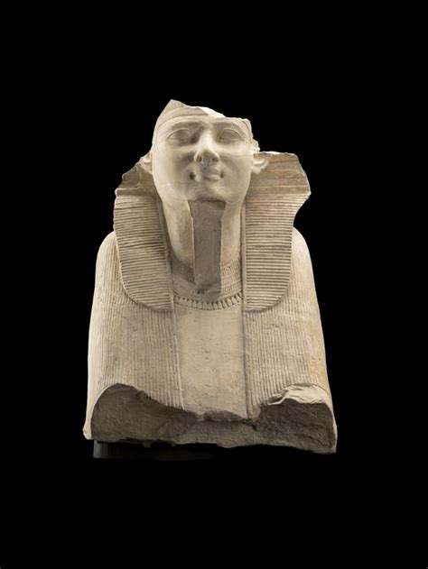 Sphinx Of Limestone With Traces Of Pigment Showing King Ahmose Wearing