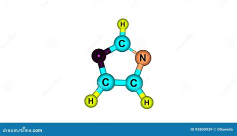 Oxazole Molecular Structure Isolated On White Stock Illustration