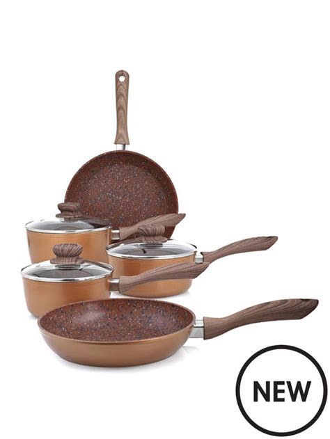 Jml Copper Stone 5 Piece Saucepan And Frying Pan Set