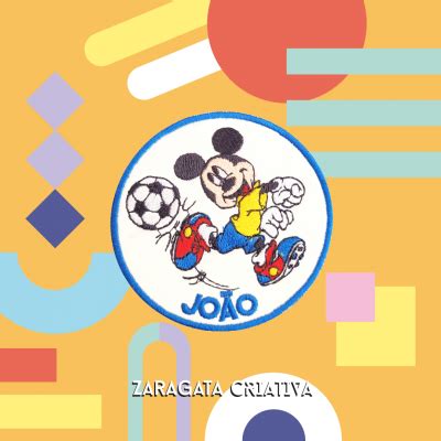 Emblema Personalizado Mickey Mouse Futebol Zaragata Criativa