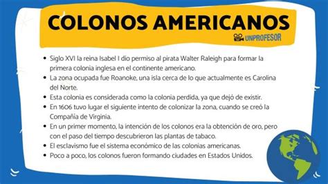 Historia De Los Colonos Americanos Resumen Con V Deos