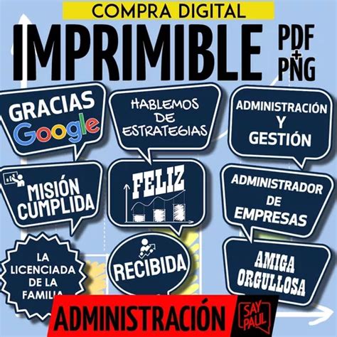 Kit Imprimible Props Cartelitos Recibida Administración en venta en