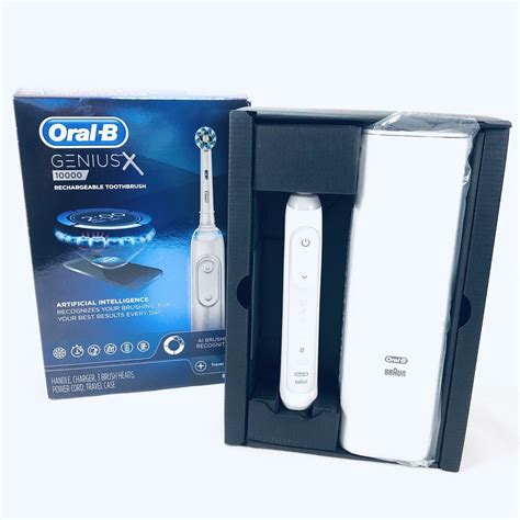 Oral B Genius X 10000 Electric Toothbrush With 3 Brush Heads And Case White 69055127537 Ebay