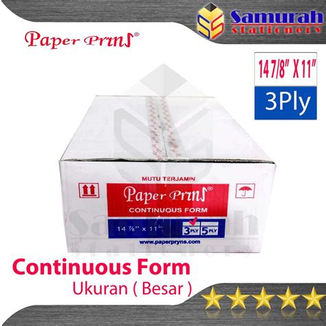 Jual Kertas Continuous Form Paper Prins 14 7 8 X 11 Besar B3 Ply