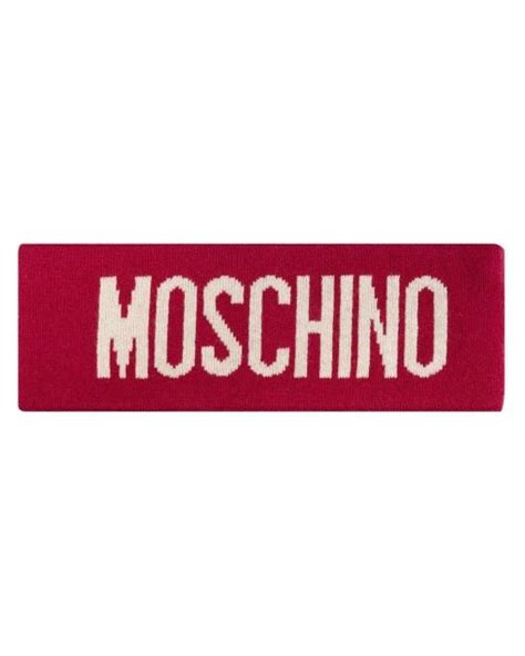 Moschino Logo Intarsia Knit Headband In Red Lyst UK