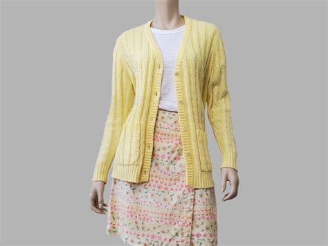 1970s Vintage Yellow Cardigan Sweater Sears Cardigan Gem